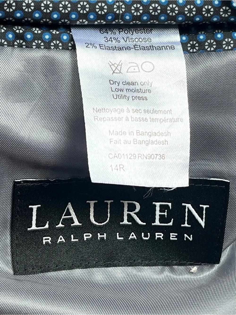 Lauren Ralph Lauren Boys 14R Gray Suit Jacket Blazer Formal Separates 14R